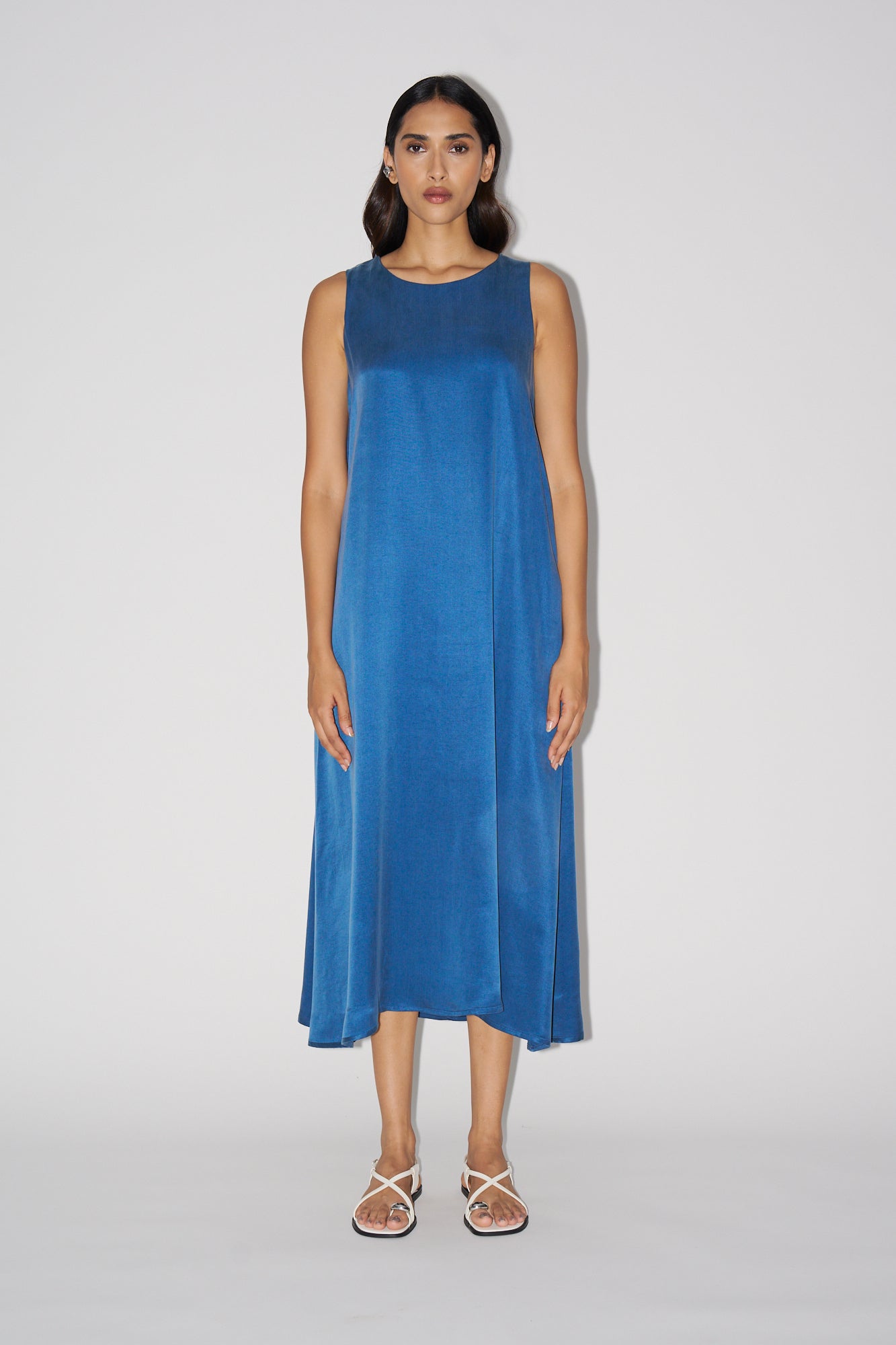 Blue cupro dress