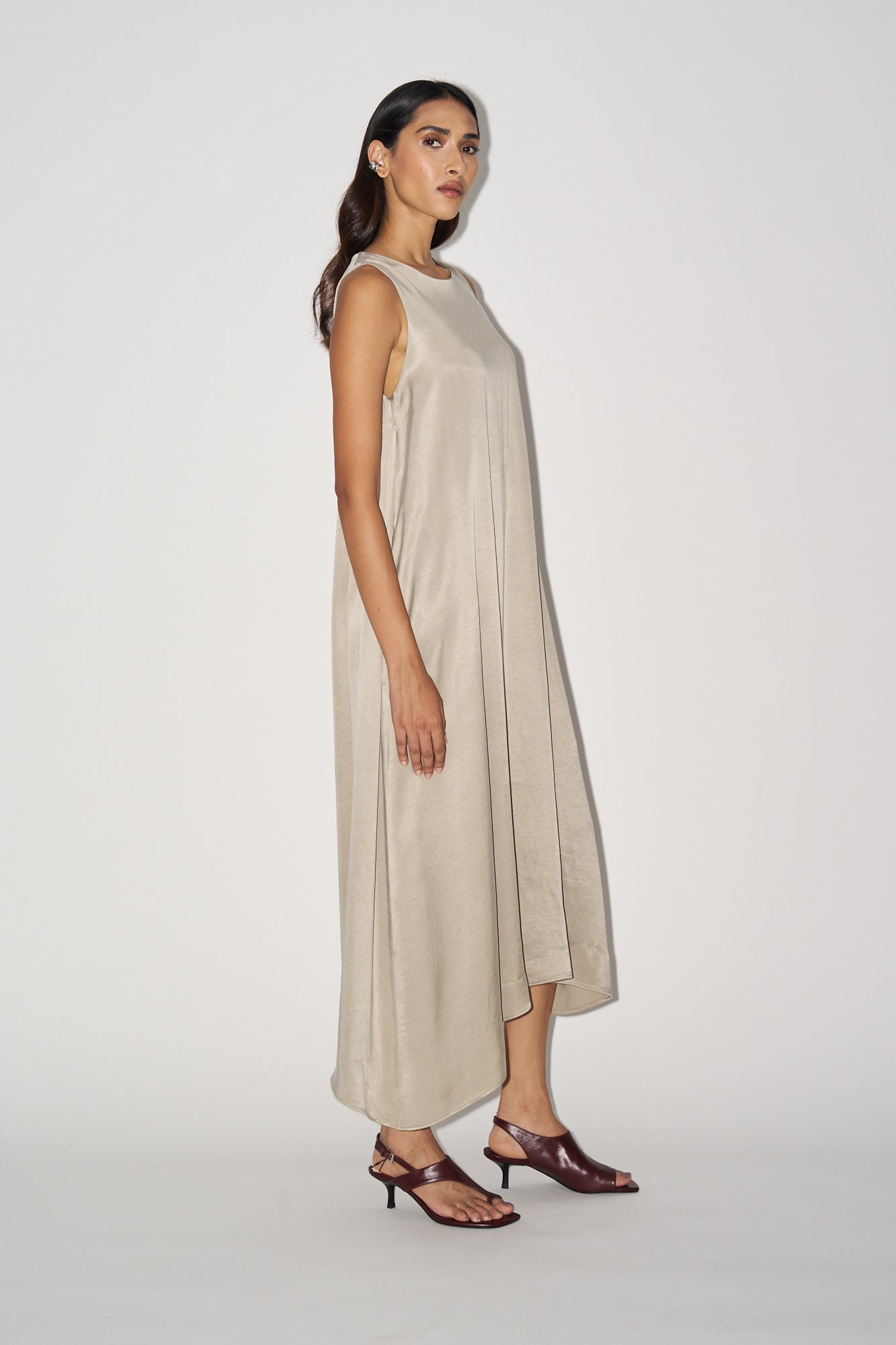 Taupe cupro dress