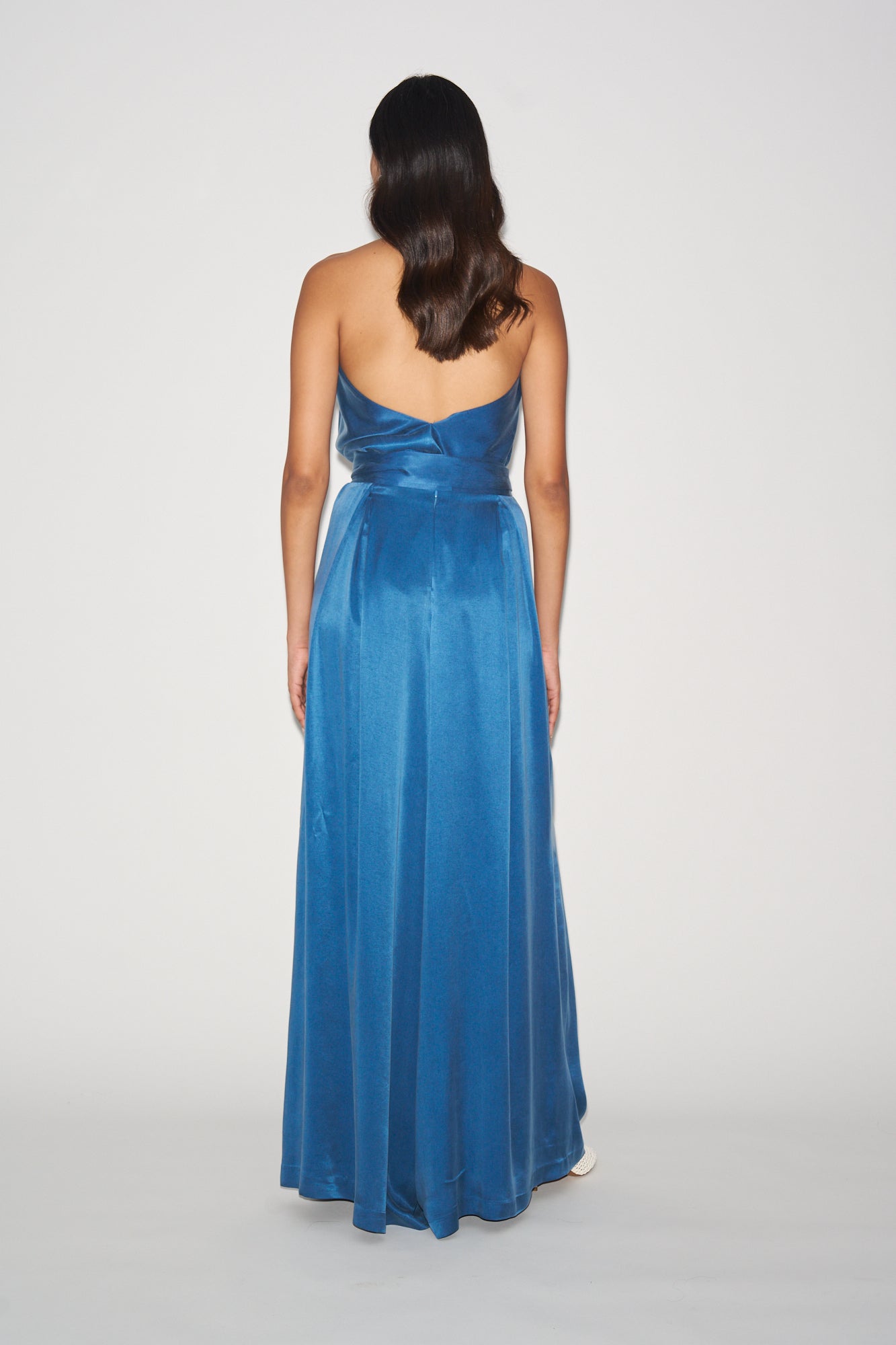 Blue cupro trousers