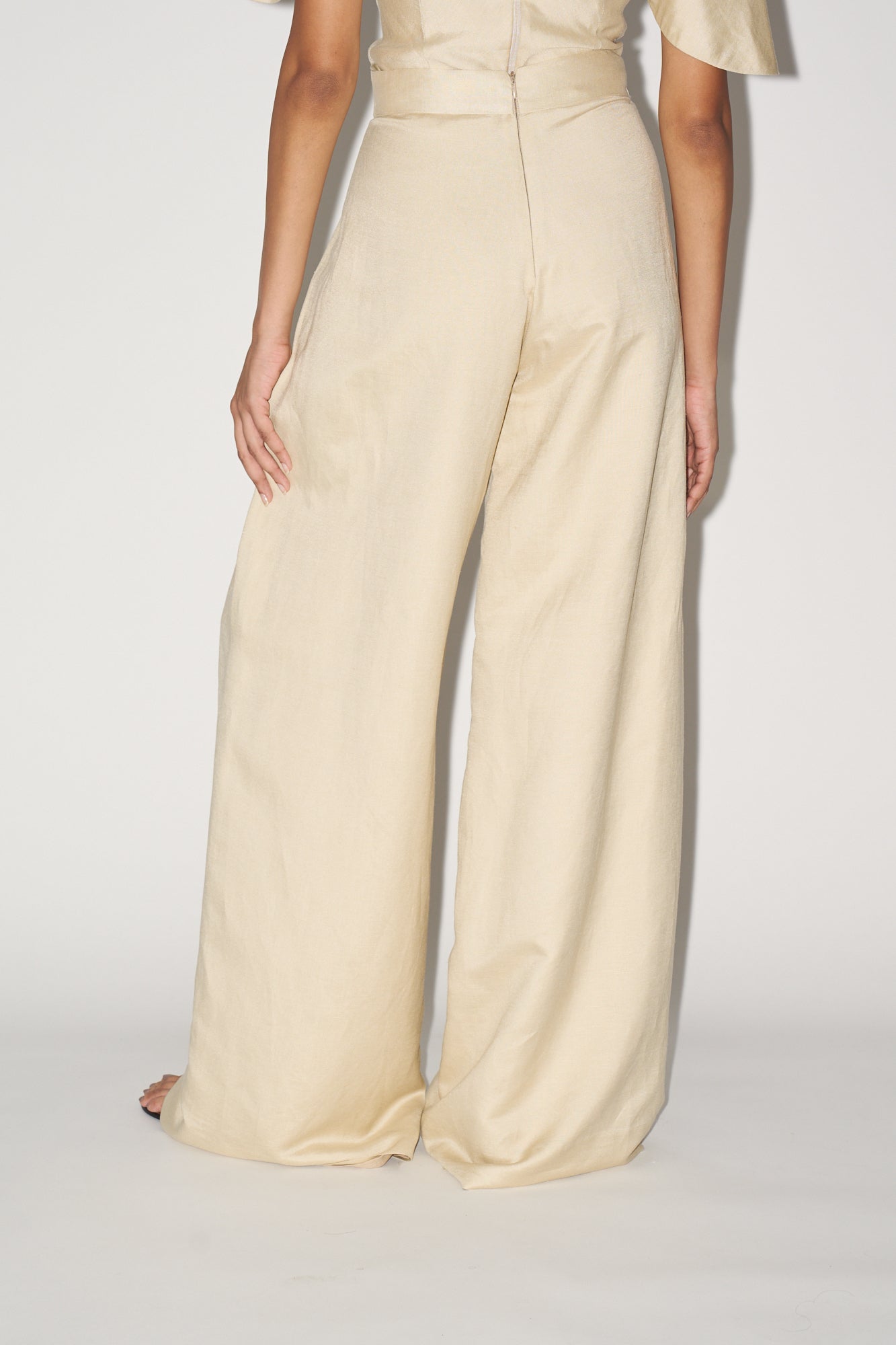 Beige linen trousers