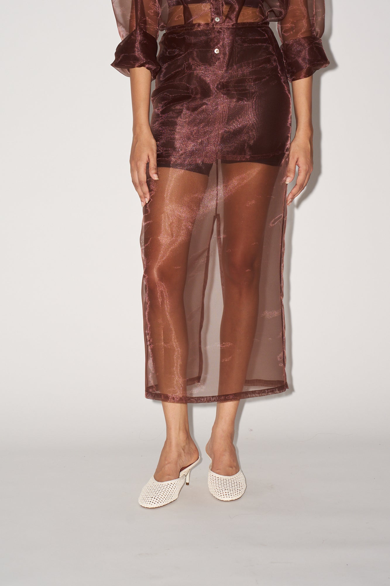 Brown organza skirt