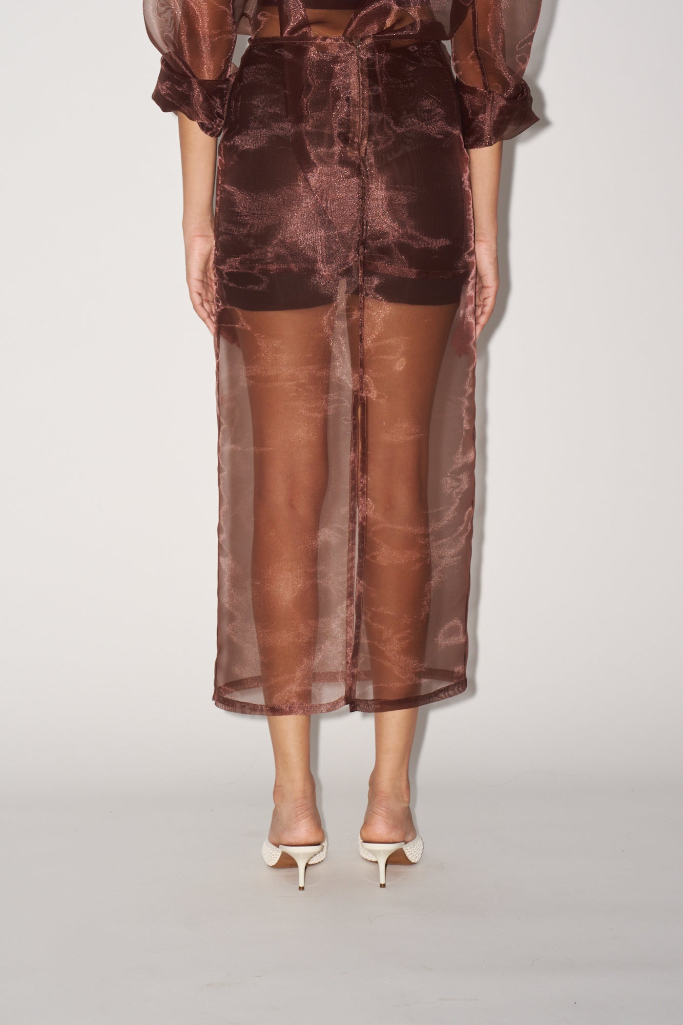 Brown organza skirt