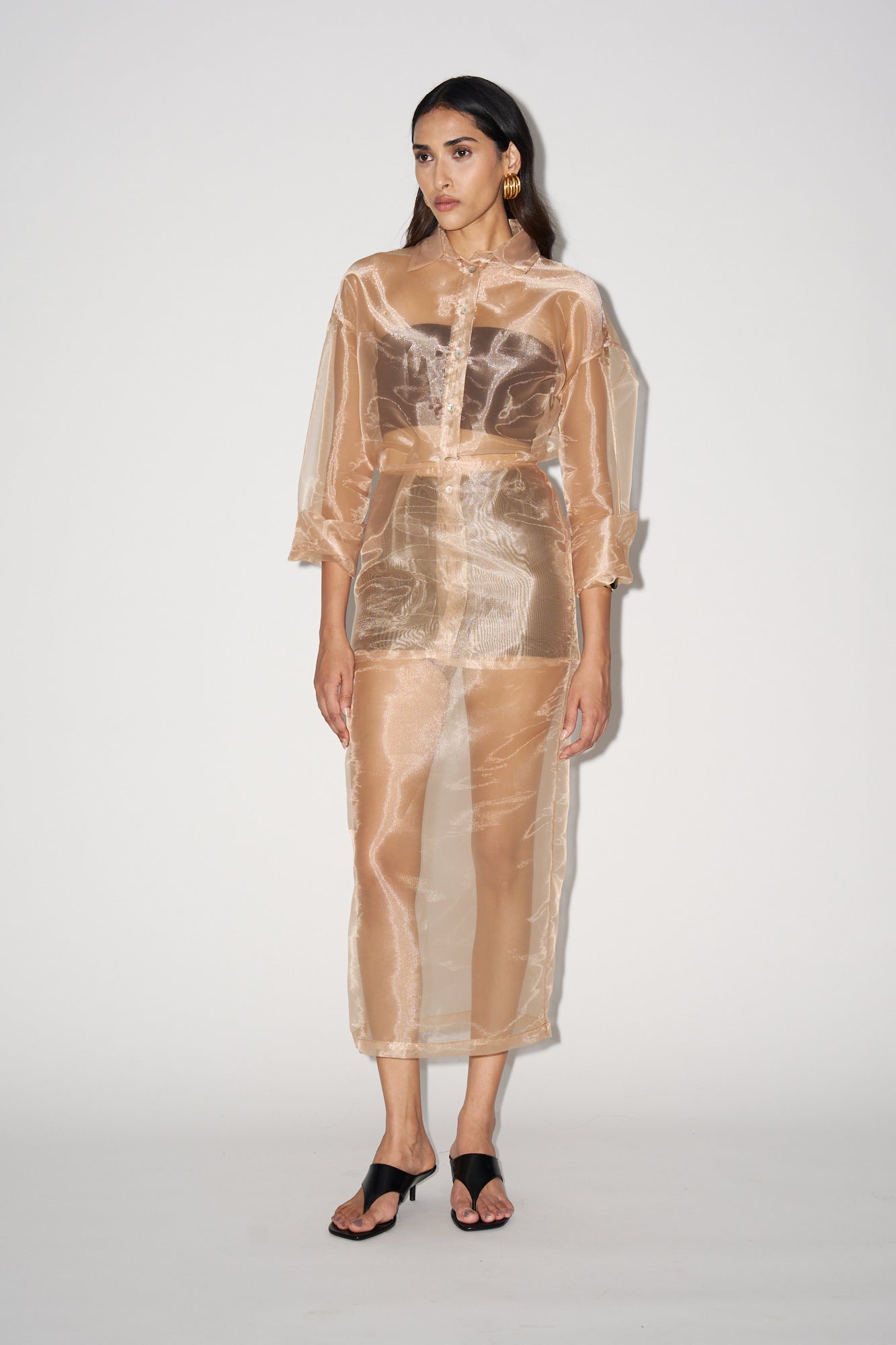 Beige organza skirt