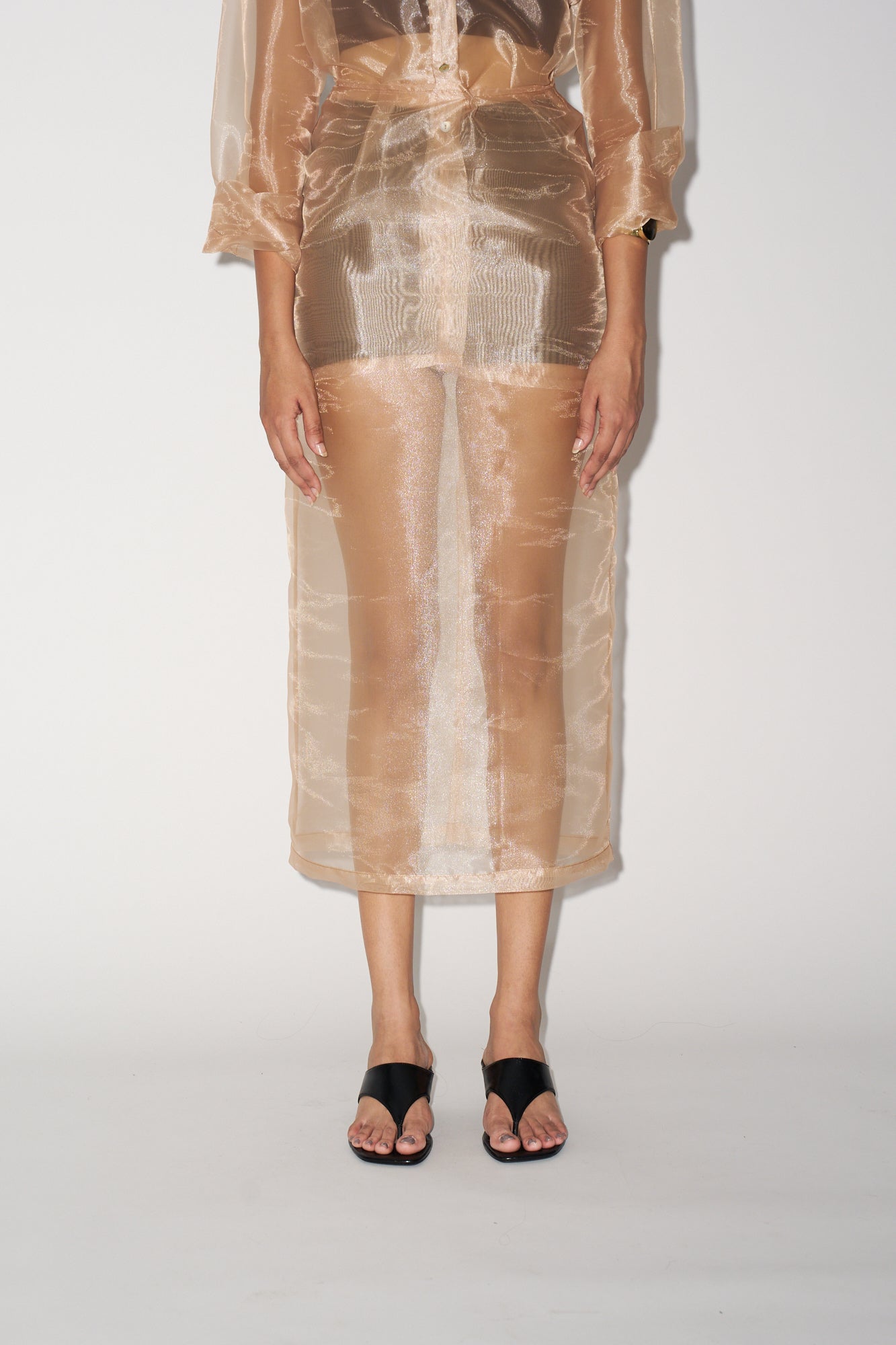 Beige organza skirt