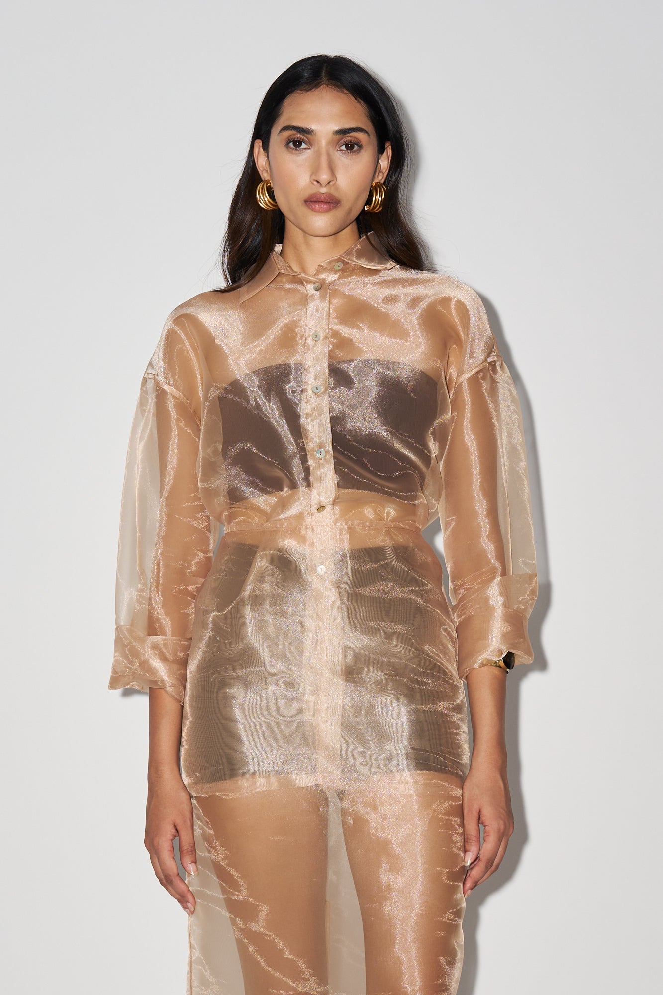 Beige organza shirt