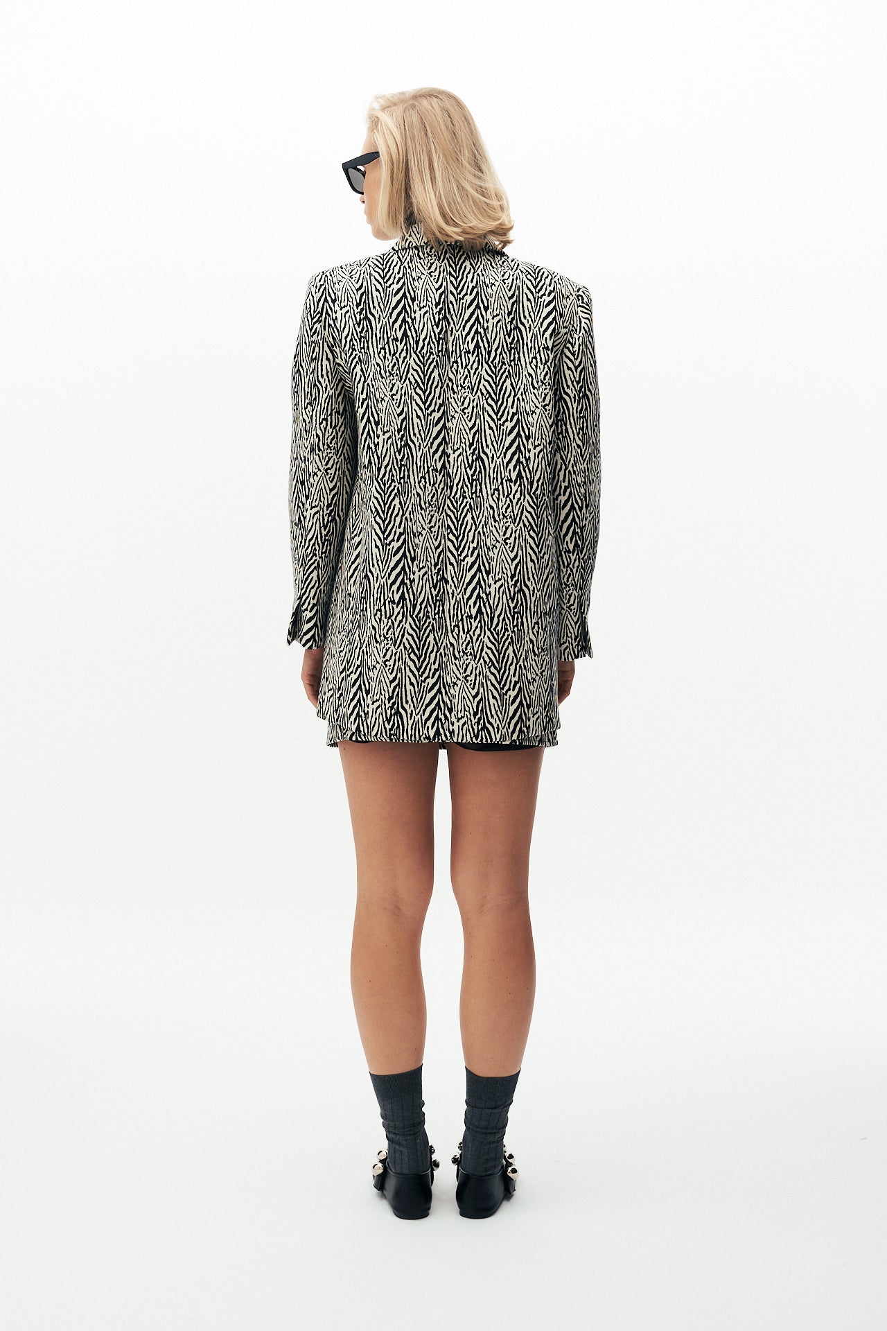 Zebra wool oversize blazer