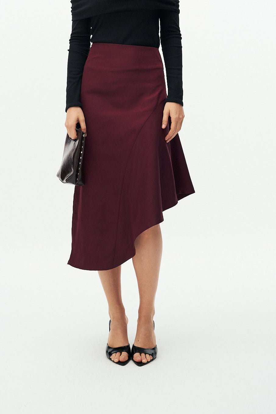 Taffeta midi skirt