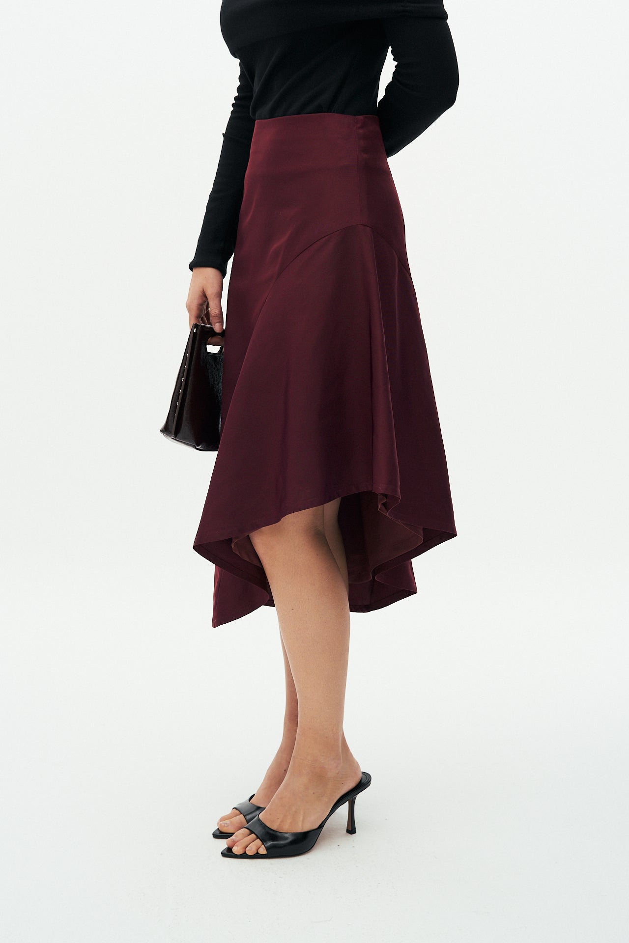 Taffeta midi skirt