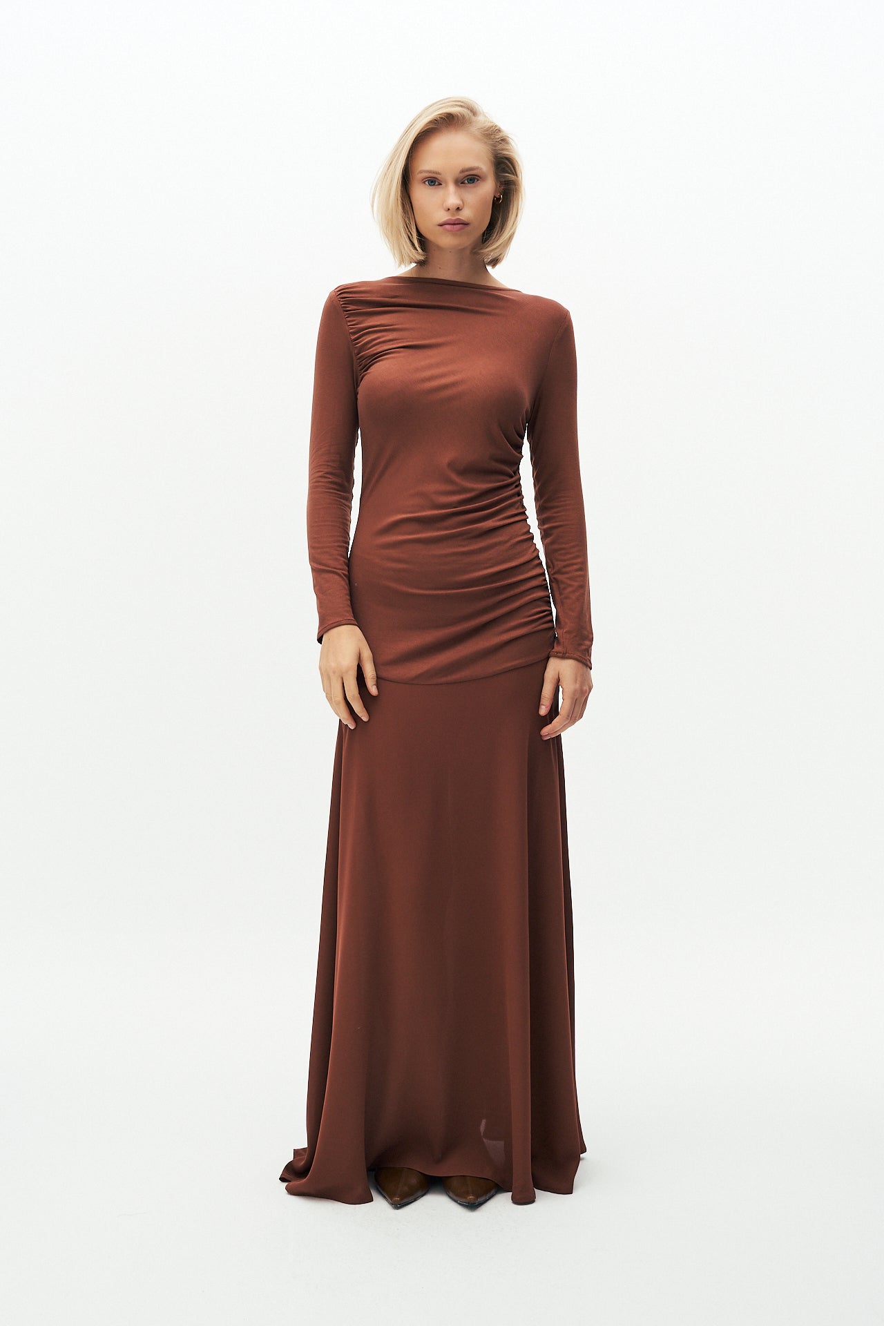 Ruched knit dress