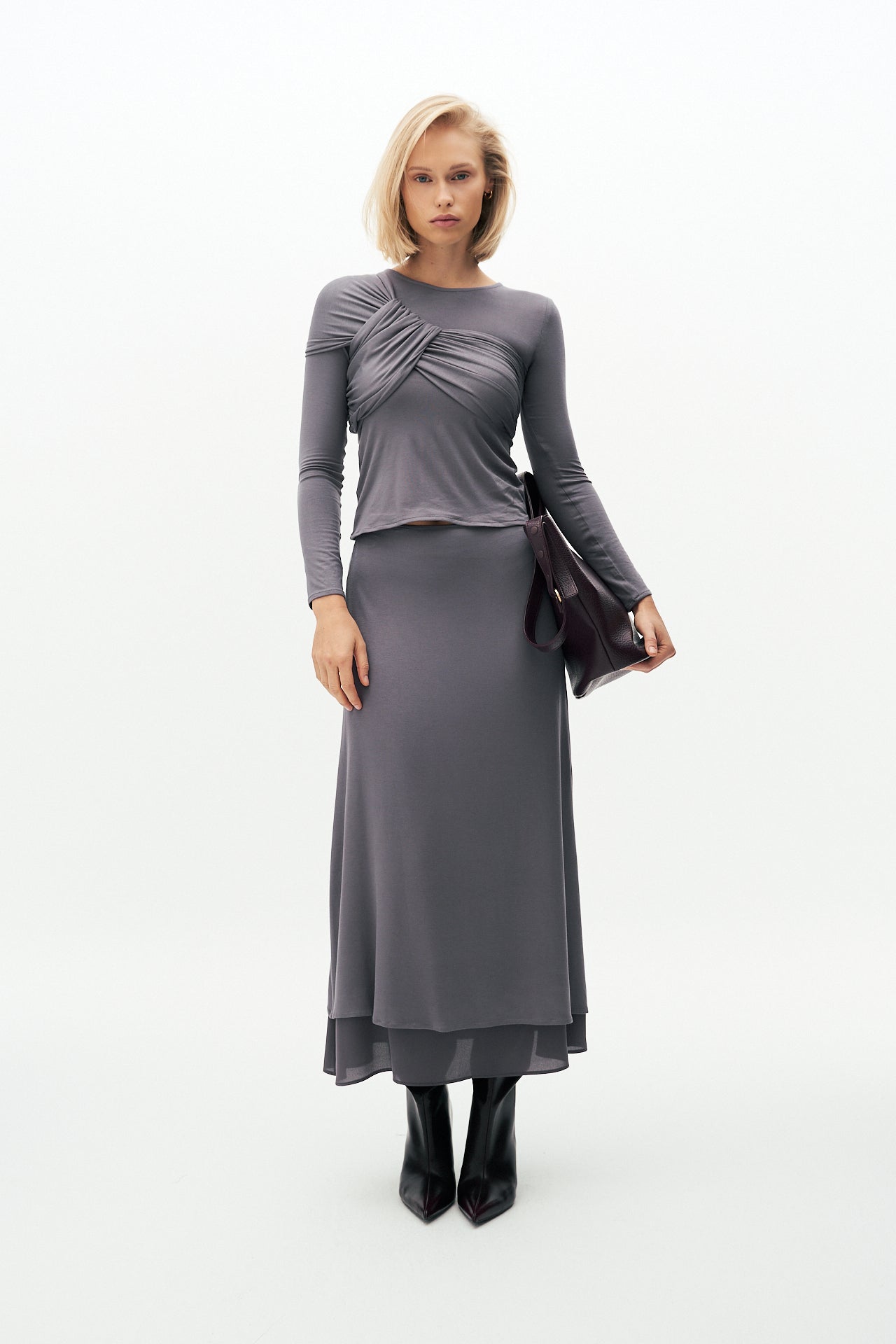 Bamboo midi skirt
