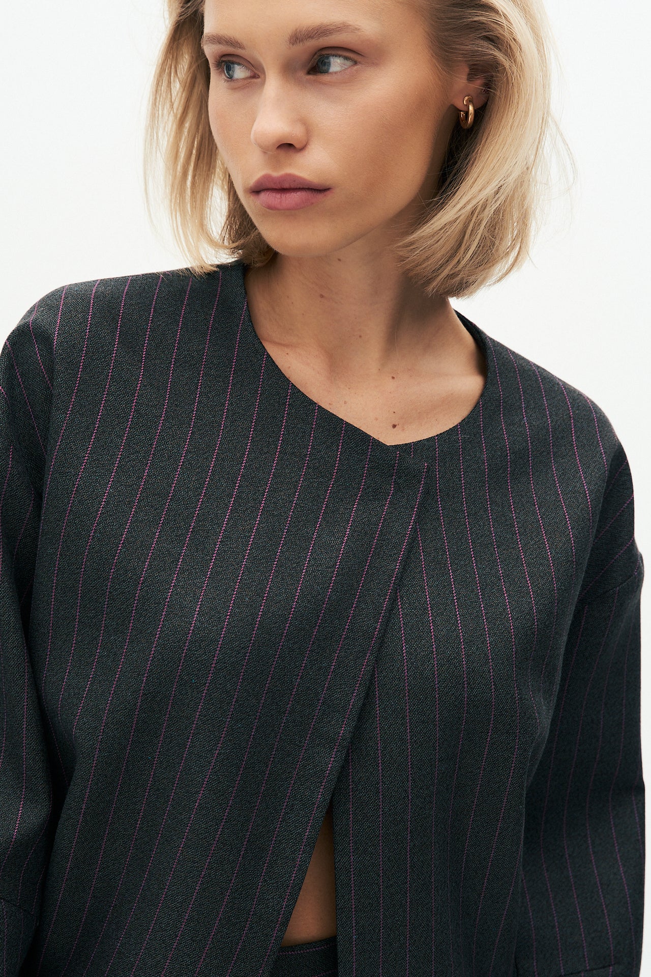 Striped bomber jacket