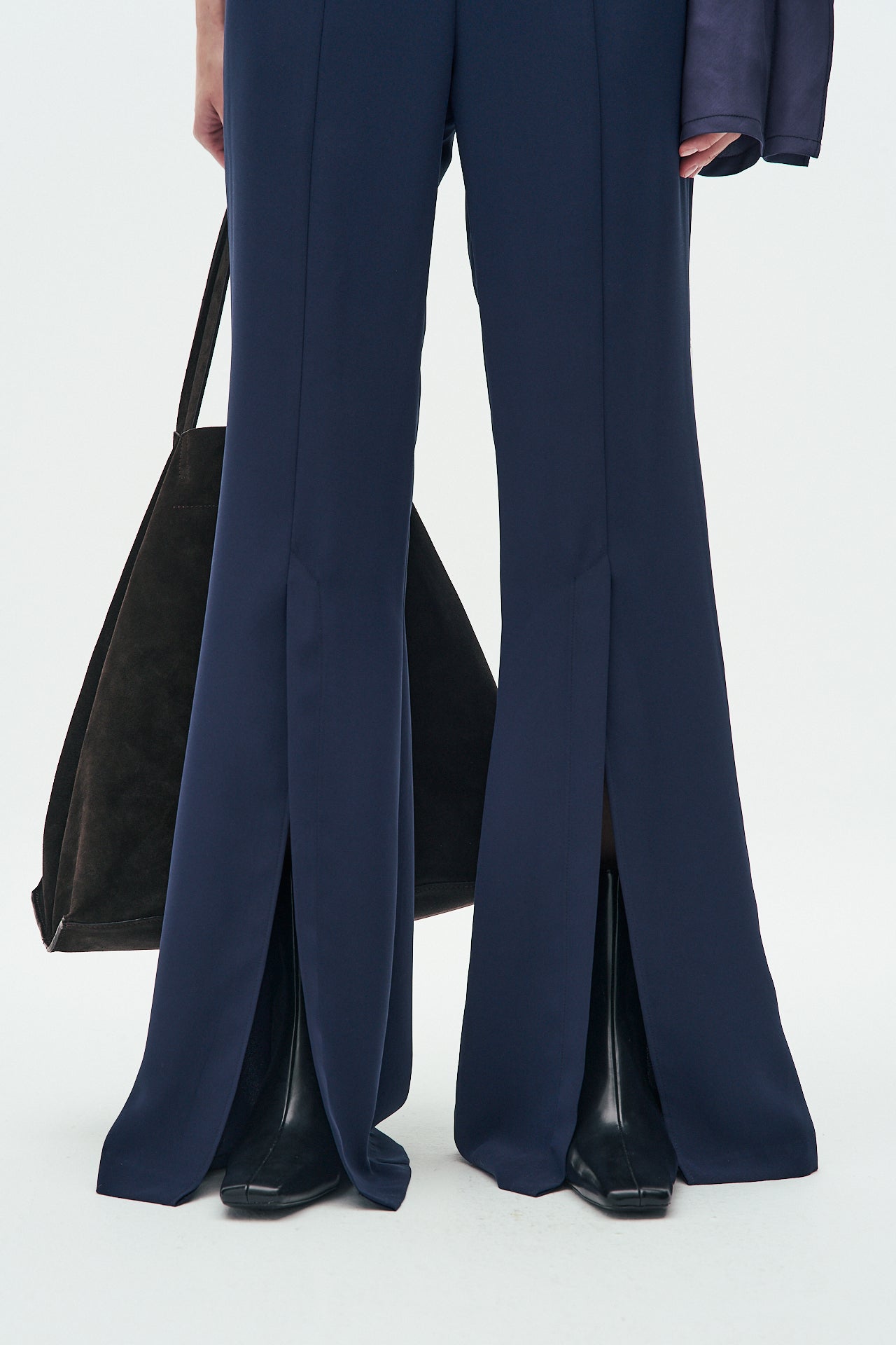 Crepe high waist trousers