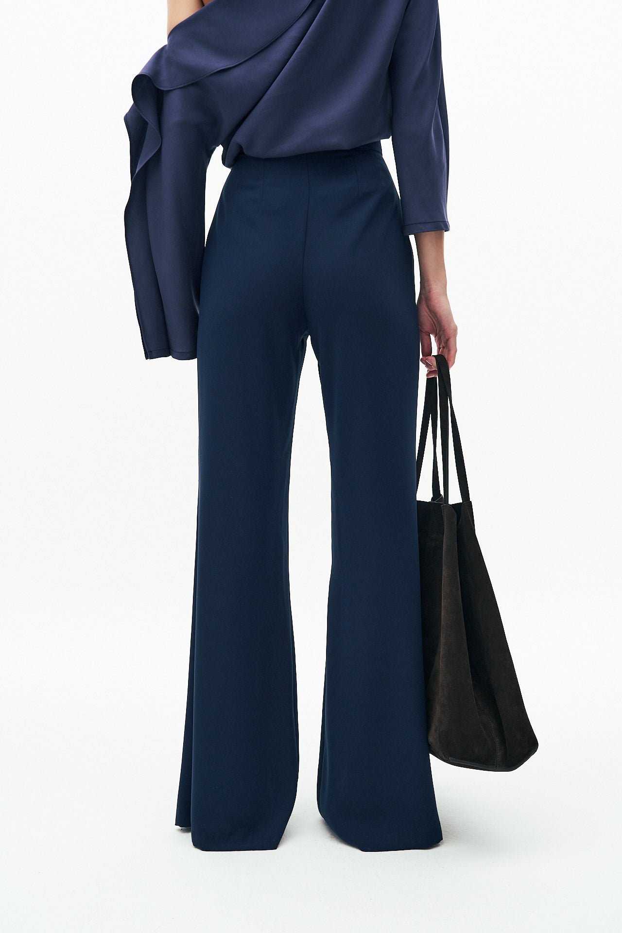 Crepe high waist trousers