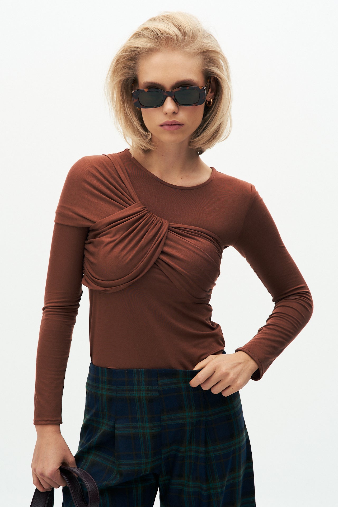 Ruched bamboo top