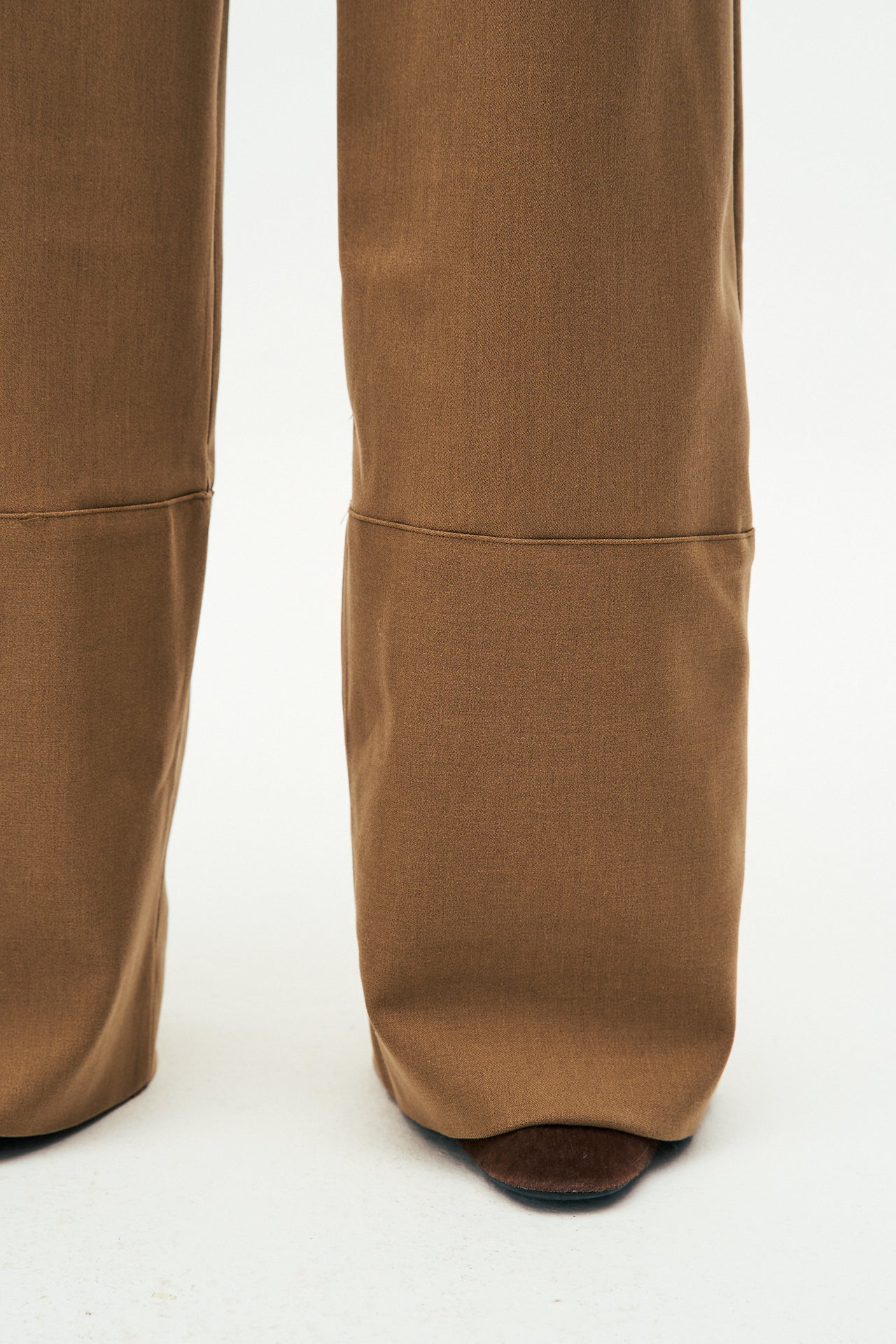 Twill wide leg trousers