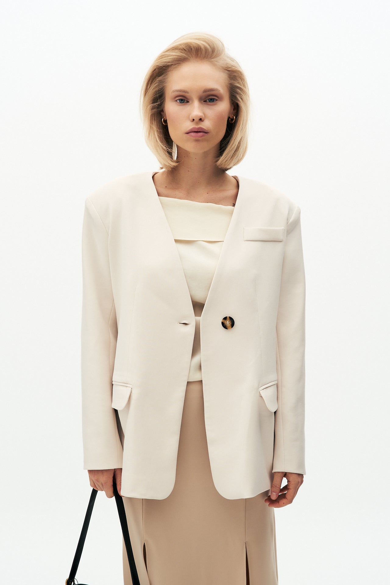 Ecru white oversize blazer