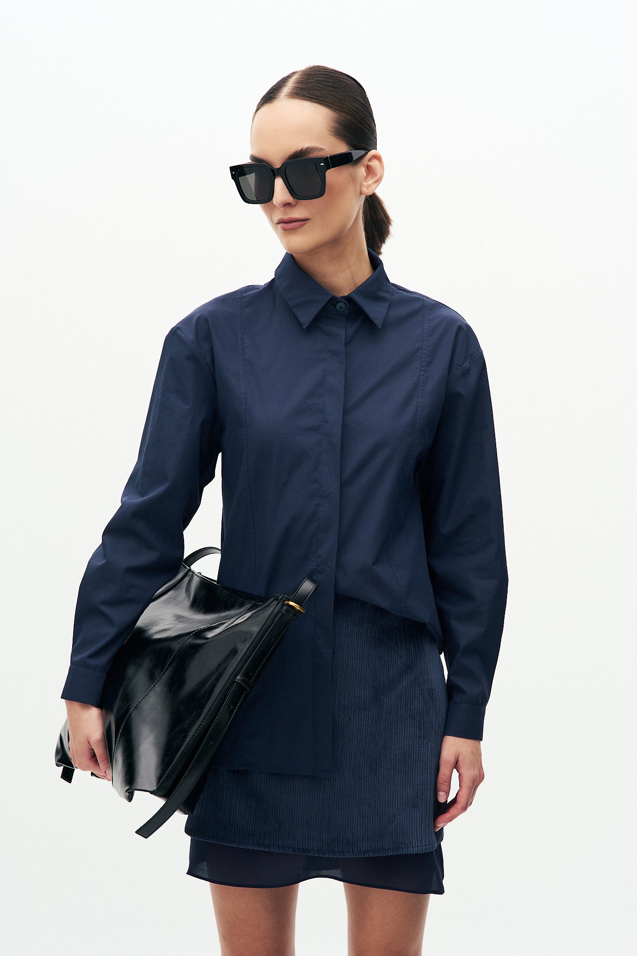Poplin wrap shirt