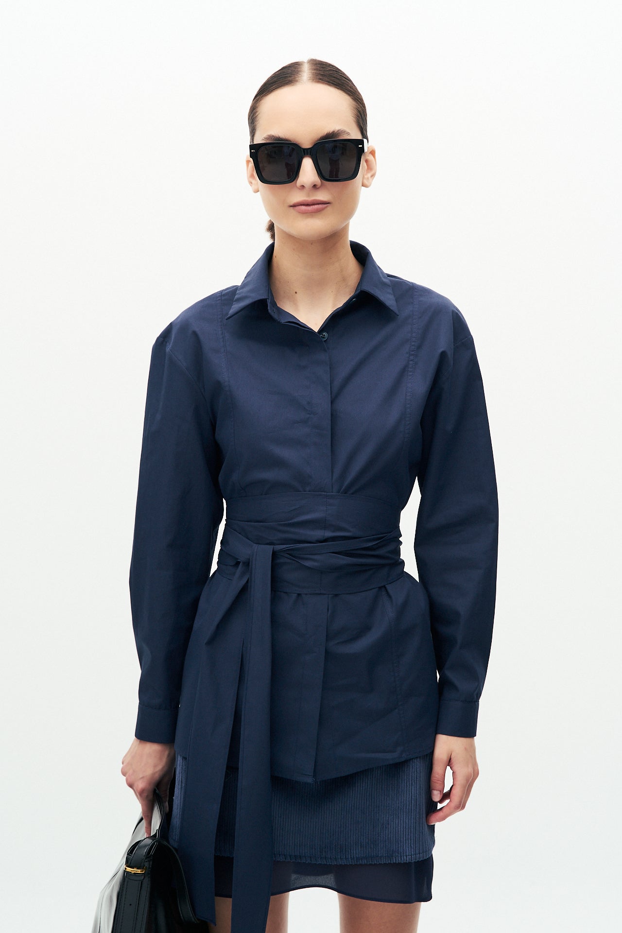 Poplin wrap shirt