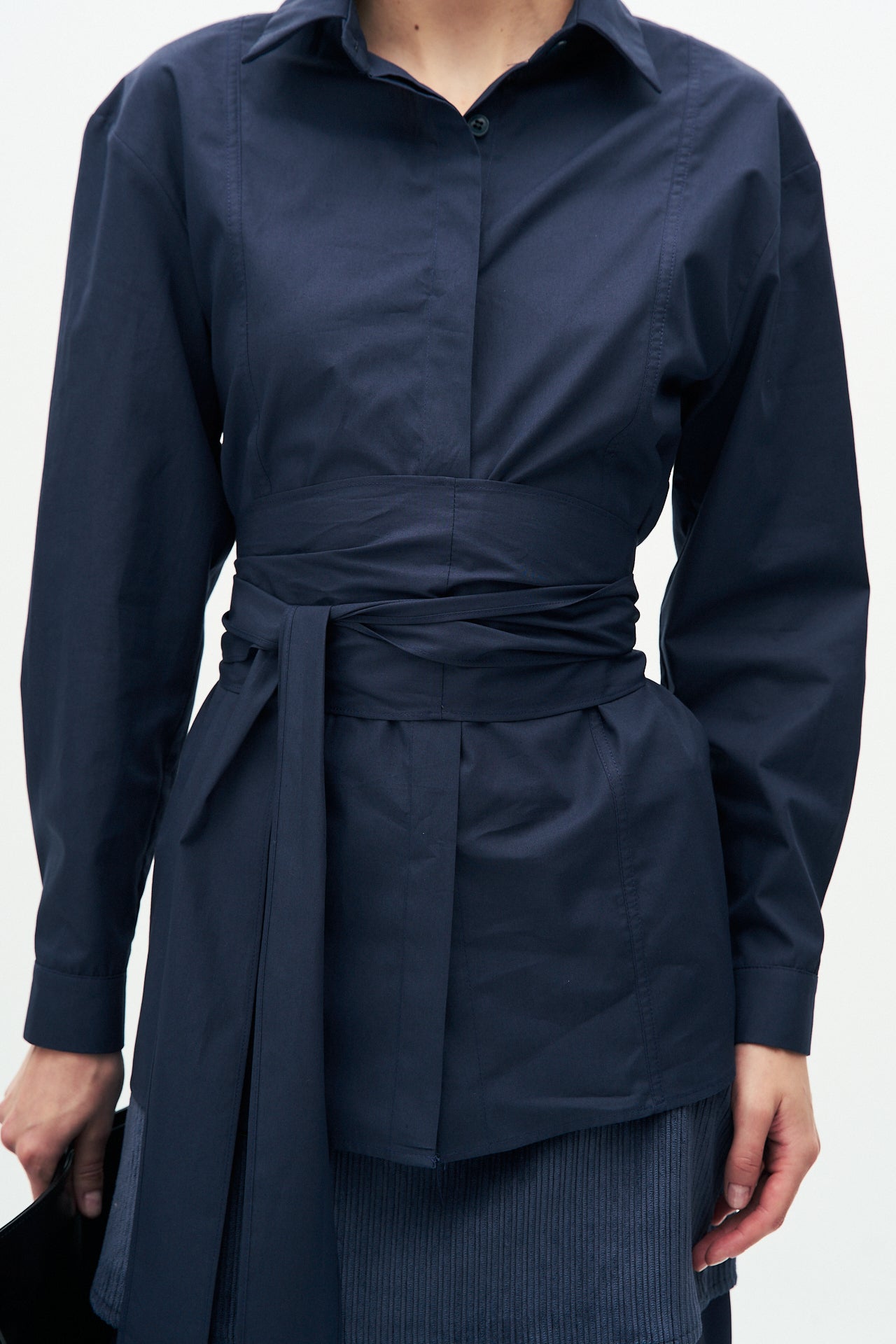 Poplin wrap shirt