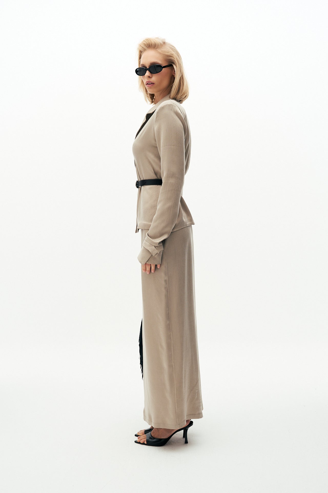 Cupro silk long skirt