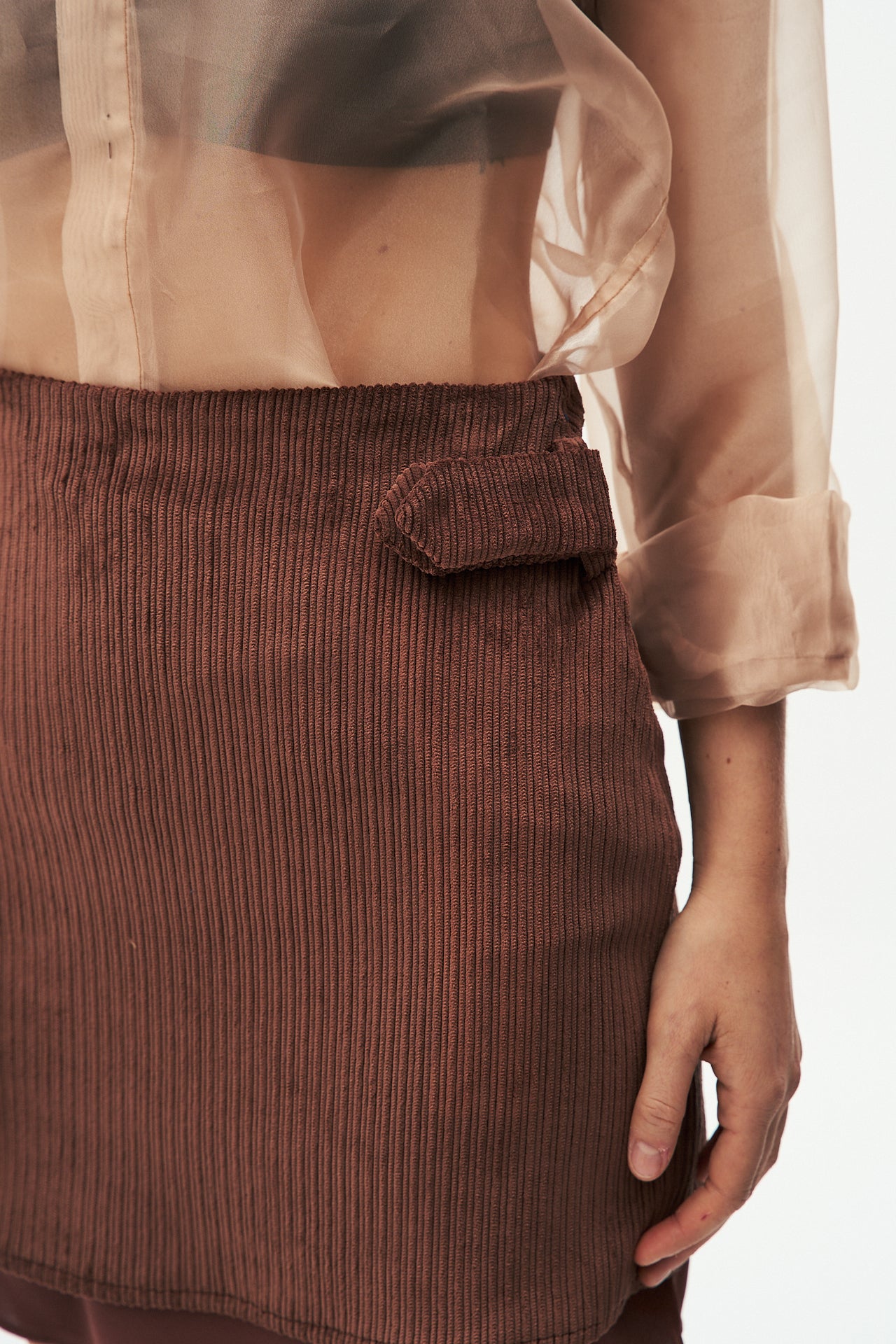 Corduroy mini skirt