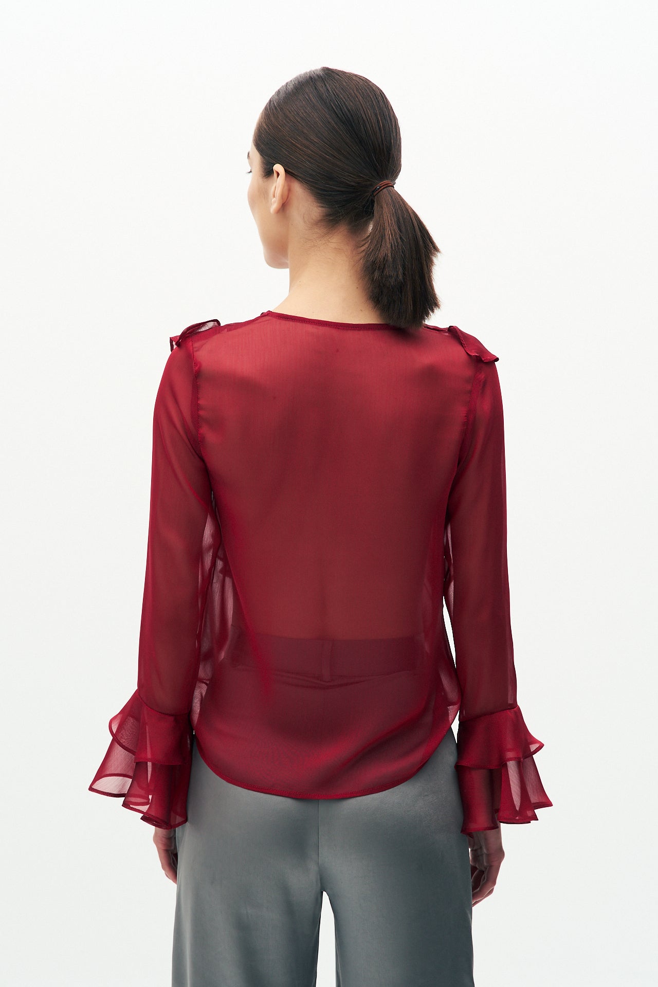 Flowing ruffles blouse
