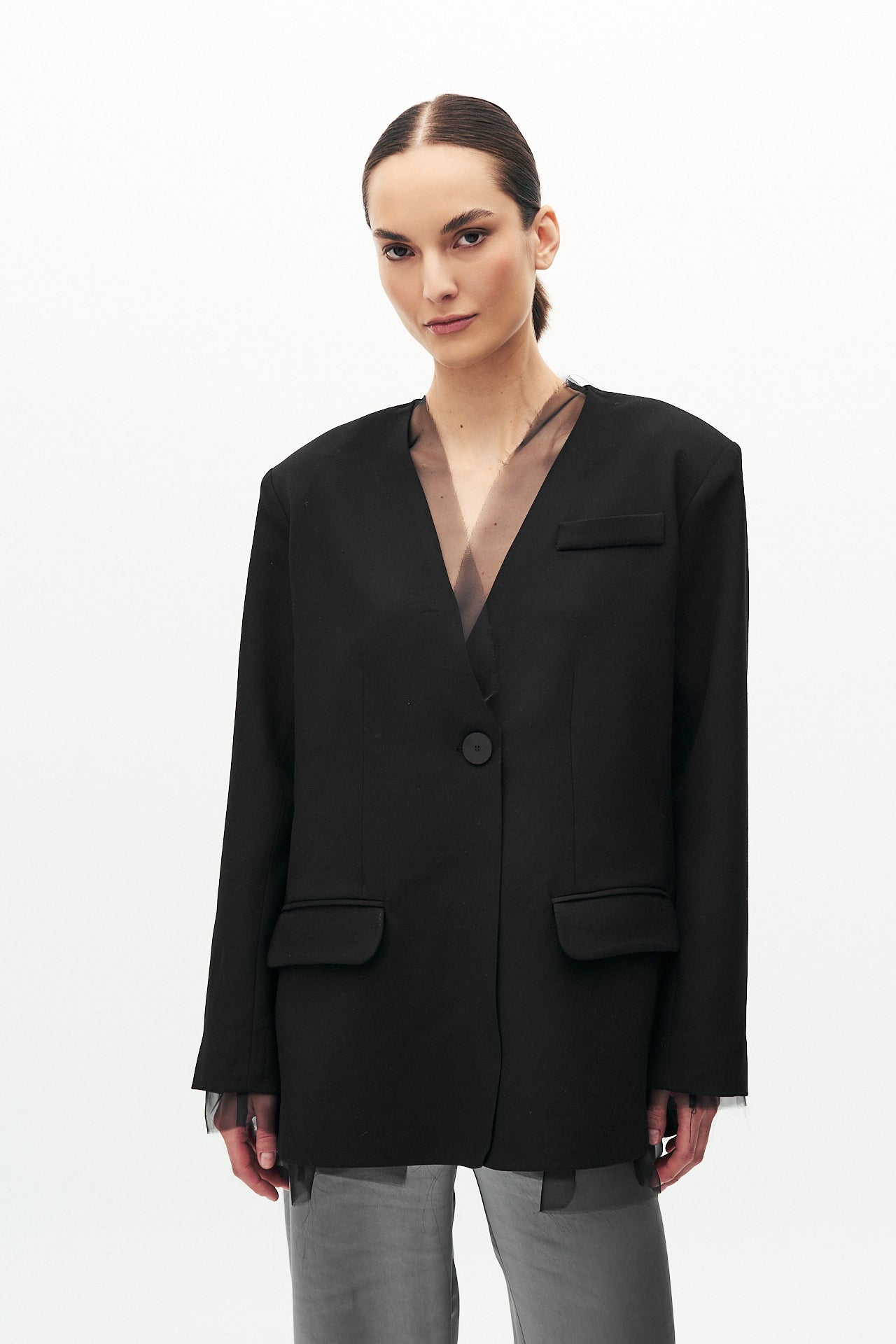 Organza oversize blazer