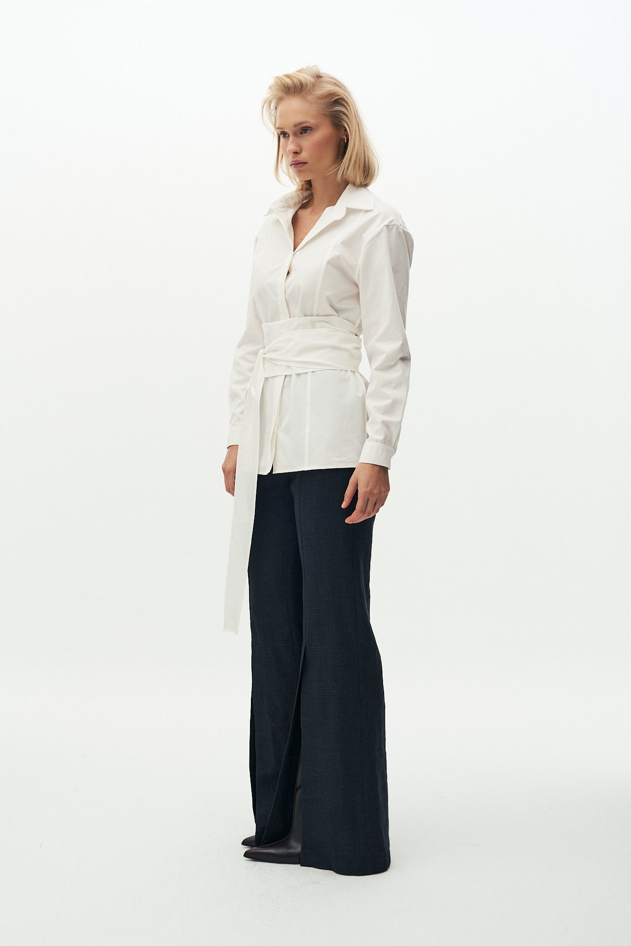 Wool high waist trousers