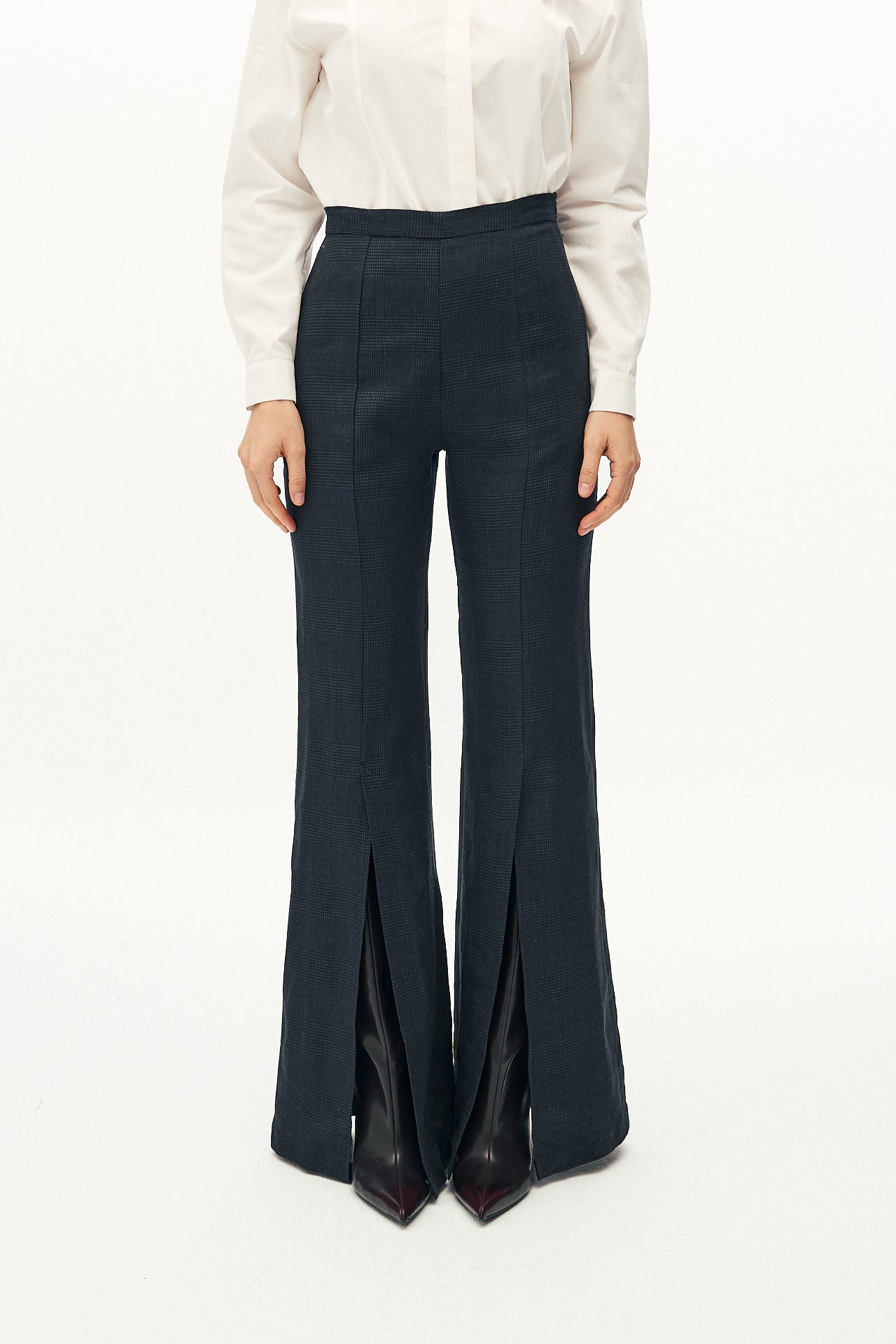 Wool high waist trousers