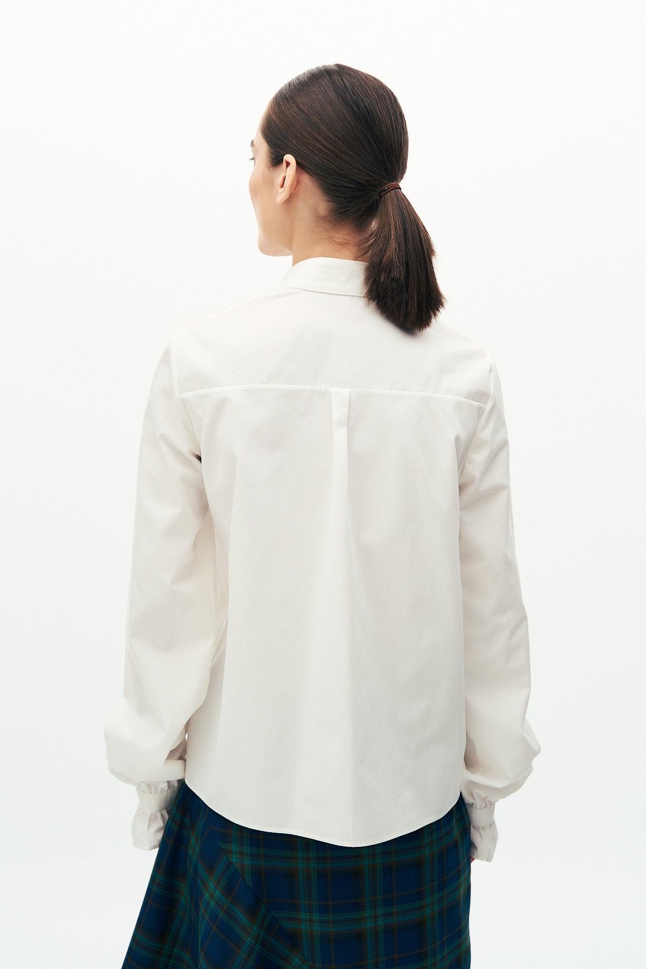 Cotton taffeta bow shirt