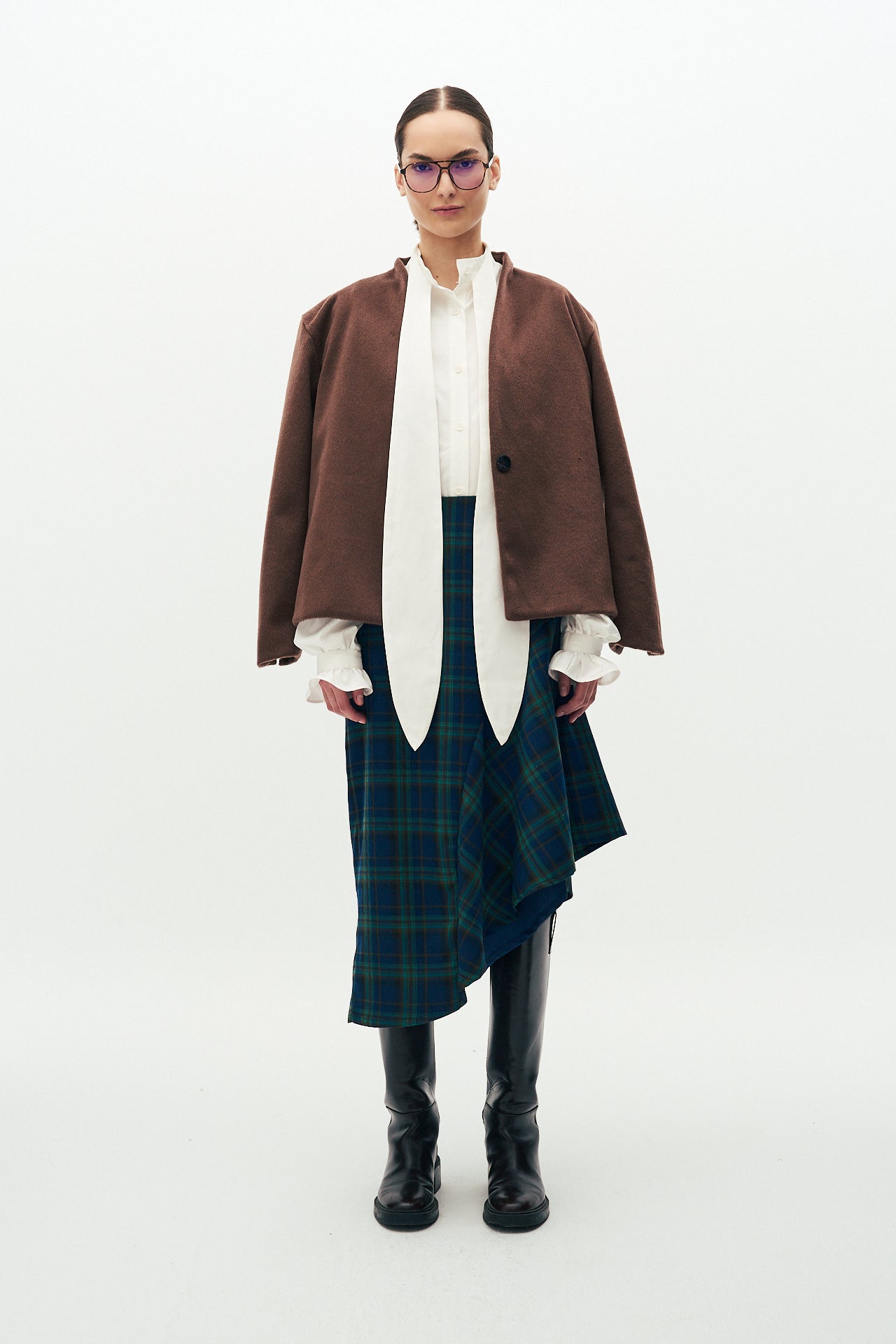 Cotton taffeta bow shirt