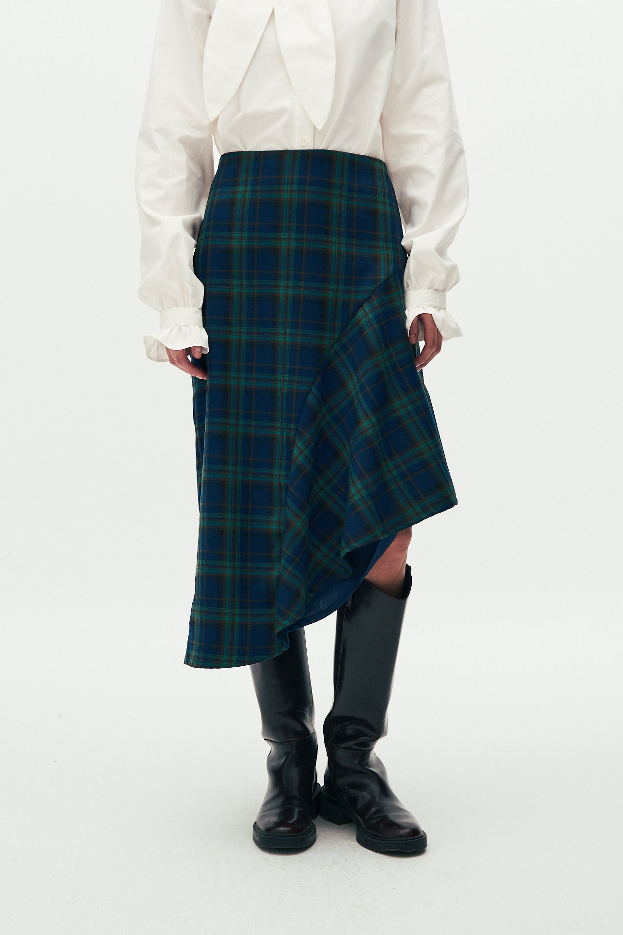 Plaid midi skirt