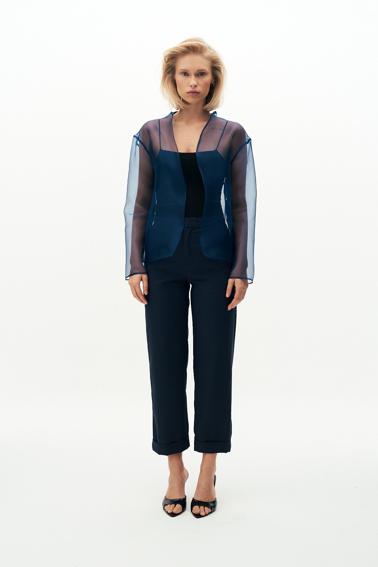 Wool straight fit trousers