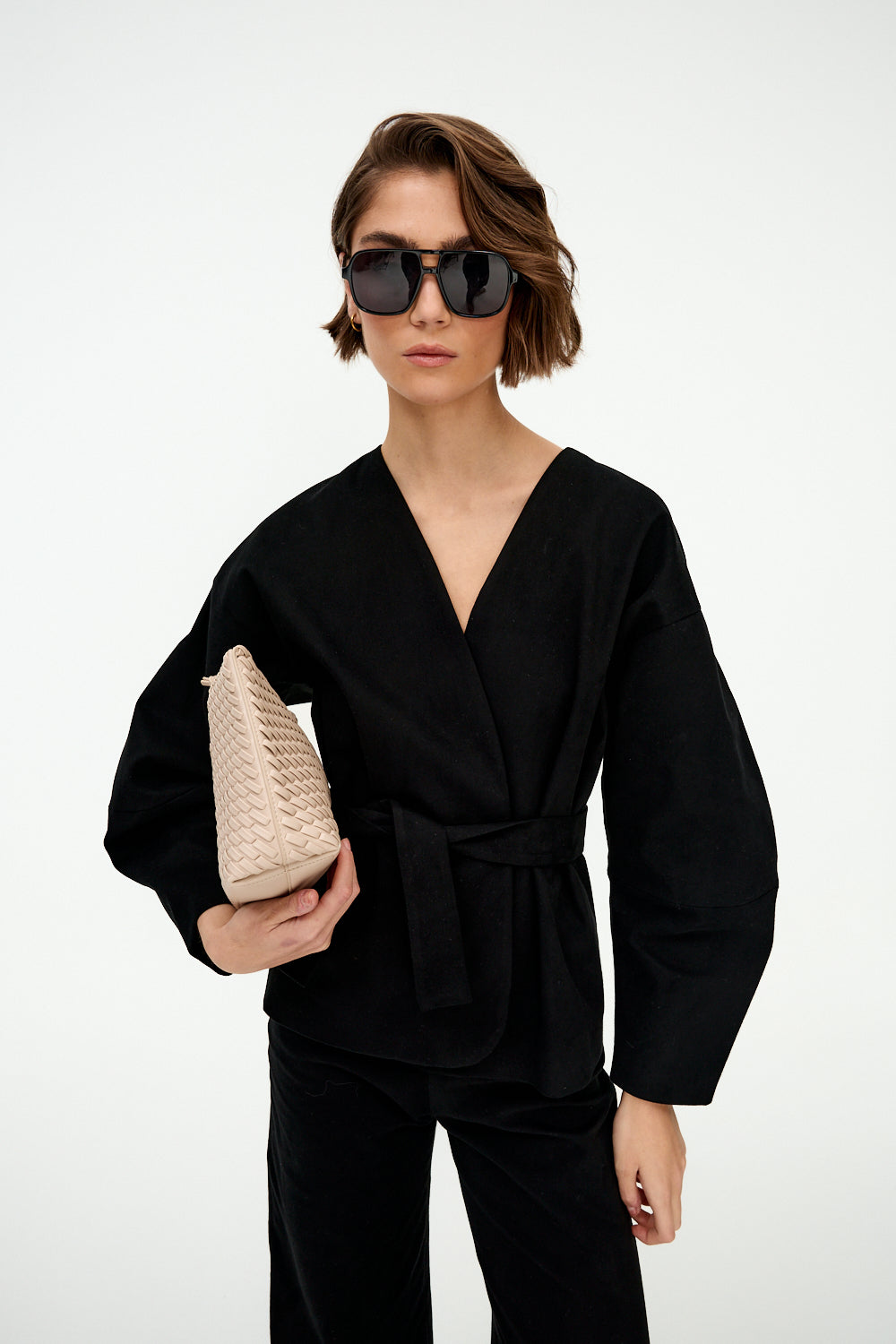 Black kimono jacket
