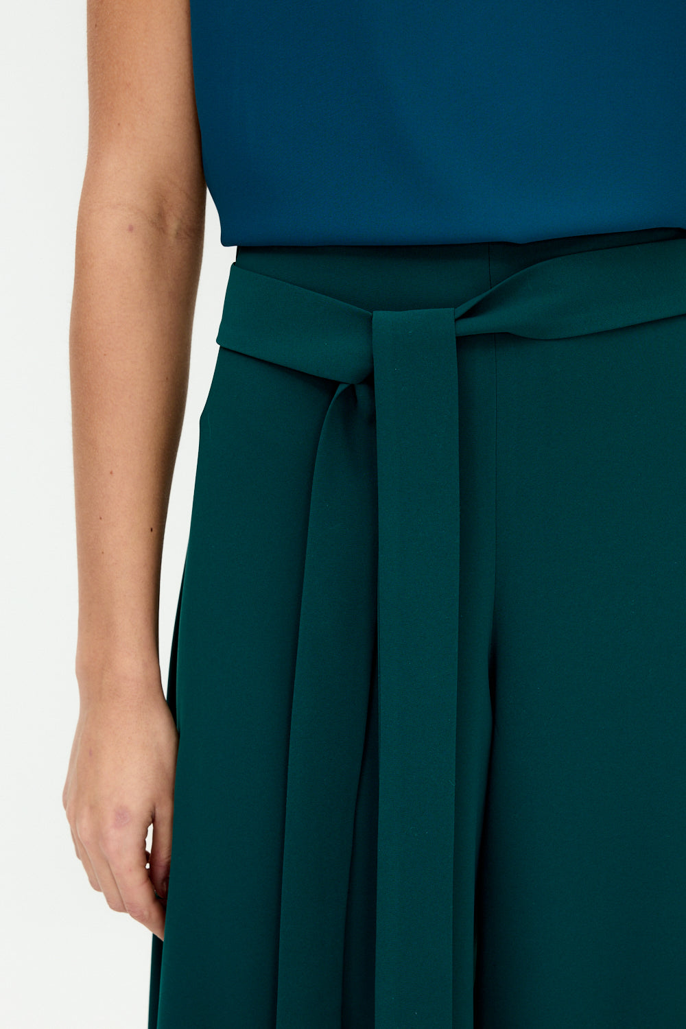 Teal wide leg trousers