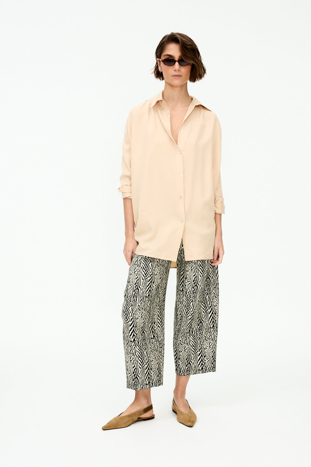 Ruched lyocell shirt