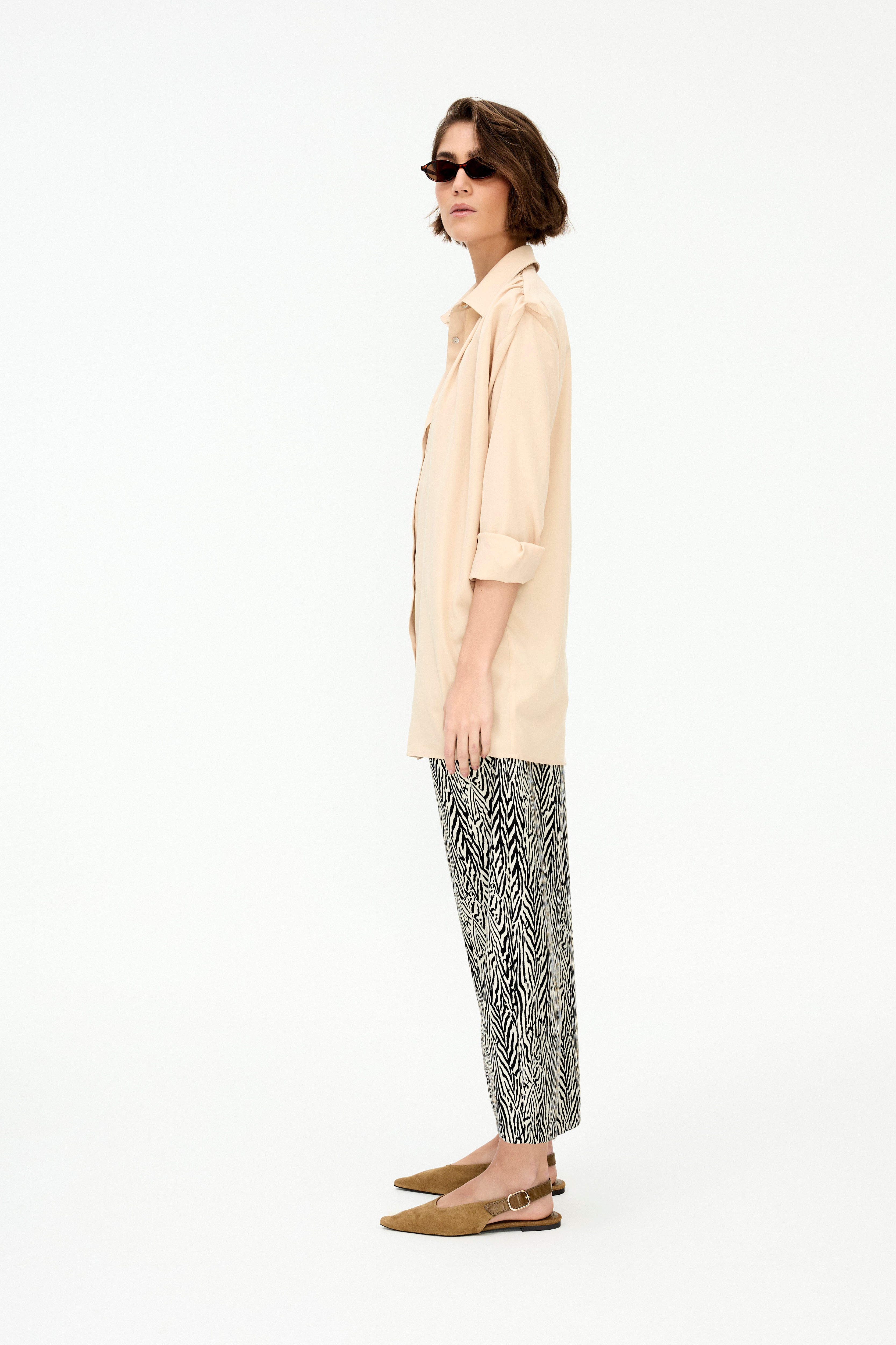 Zebra barrel fit pants