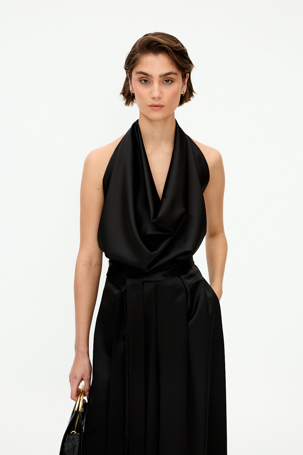 Black zero waste top